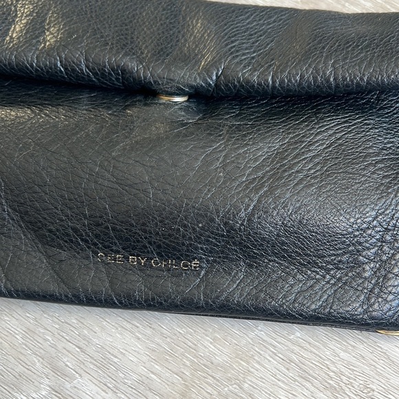 See by Chloe black pebbled leather fold over cross body purse - Picture 3 of 10